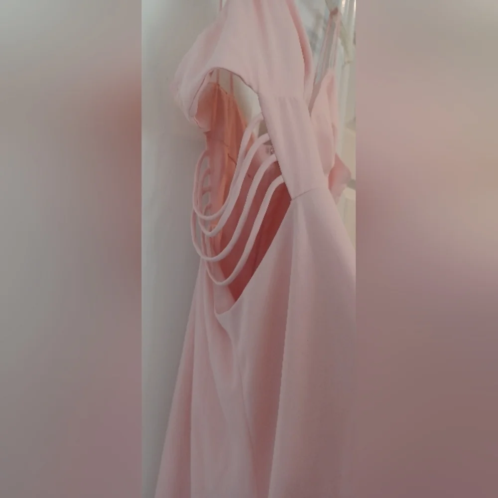 Fame & Partners x Free People 12 Megan Side Cutout Maxi Dress Gown Blush Pink - Picture 7 of 16